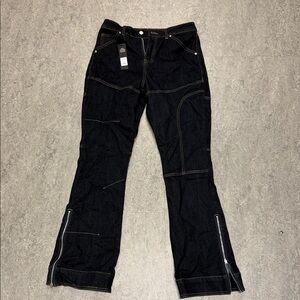 Fashion Nova Black Flare Jeans with Stitch Detail